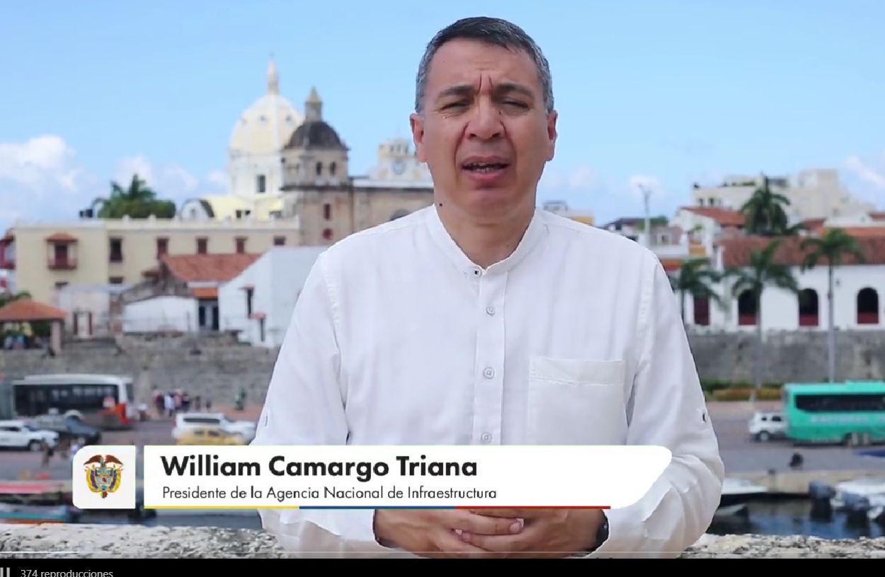 Momento en que William Camargo Triana, presidente de ANI anunciaba la adjudicación del megraproyecto Canal del Dique. ¿Reir o llorar? 