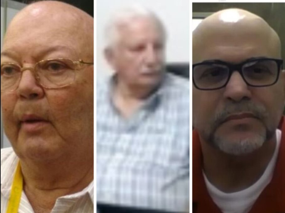 En el centro (borroso), Alfonso Macías, Salvatore Mancuso (derecha) y Rafael Matera Lajud. Mancuso, los crímenes de «Los intocables» y la JEP.