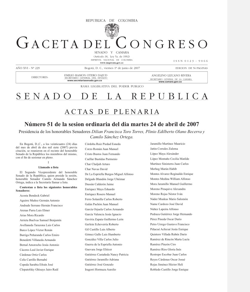 Gaceta Año XVI - Nº 229. Contiene el debate que puso a discutir el tema de los despojadores de Barú.