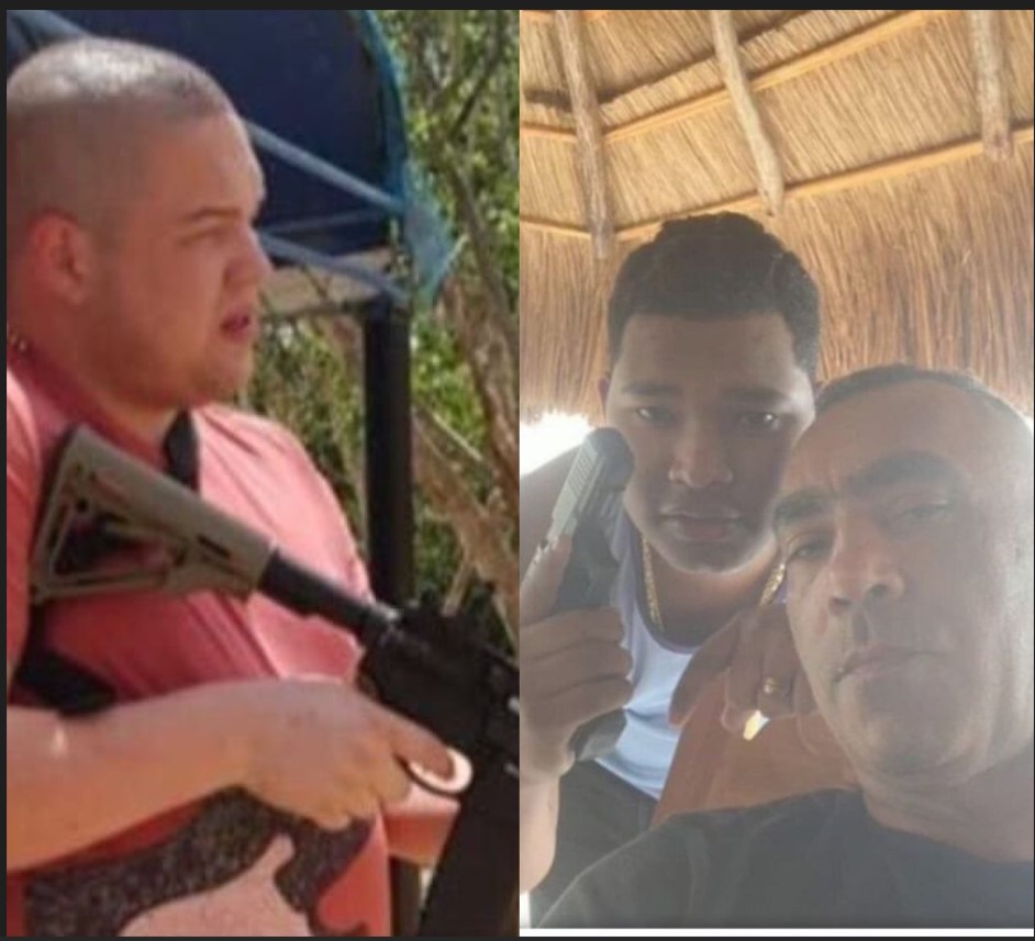 La venganza de «La Negra Dominga». A la izquierda, uno de los Vega con su fusil de asalto. A la derecha, Álvaro Ospino con su sobrino.